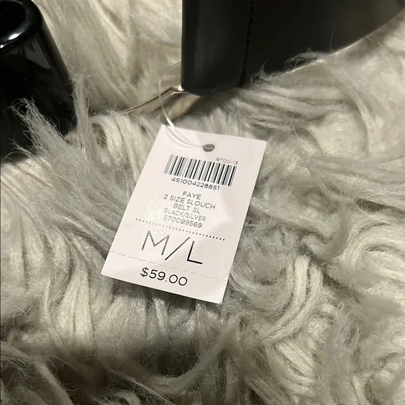 Chico's Elegant Black Belt with Shiny Silver Buckle - Picture 2 of 9